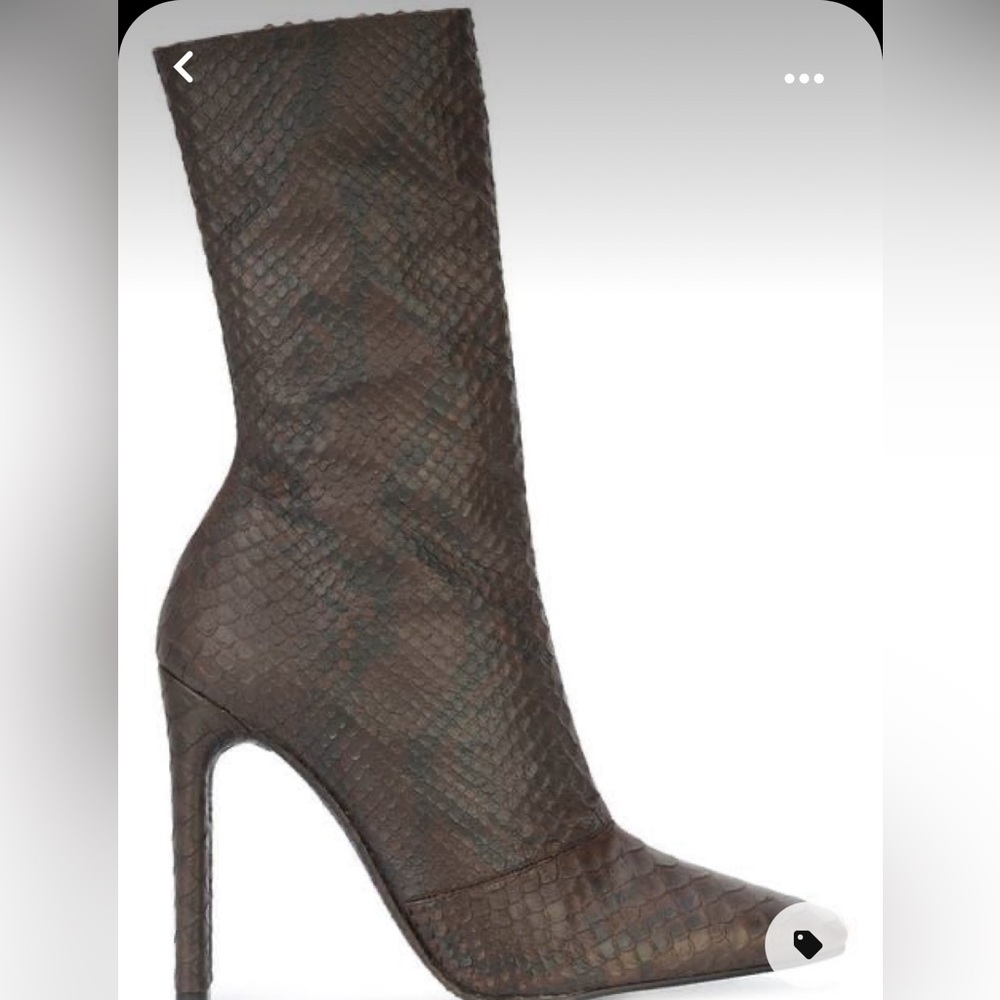 Yeezy season 6 embossed leather ankle boot- 110 MM Heel